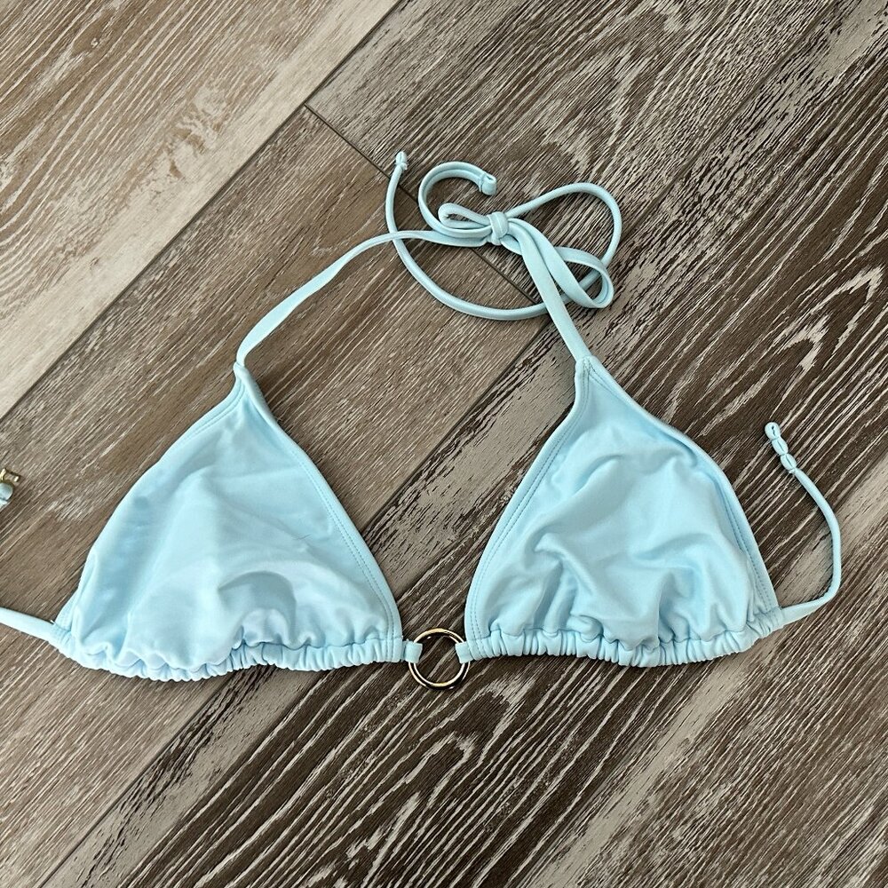 Wild Fable Swimwear Sz M Light Blue Bikini Top Adorable!